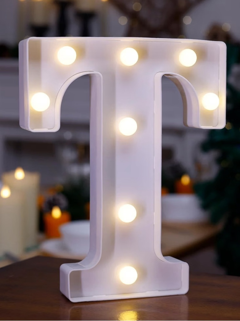 White LED Marquee Letter T Light - Decorative Home Party Accent